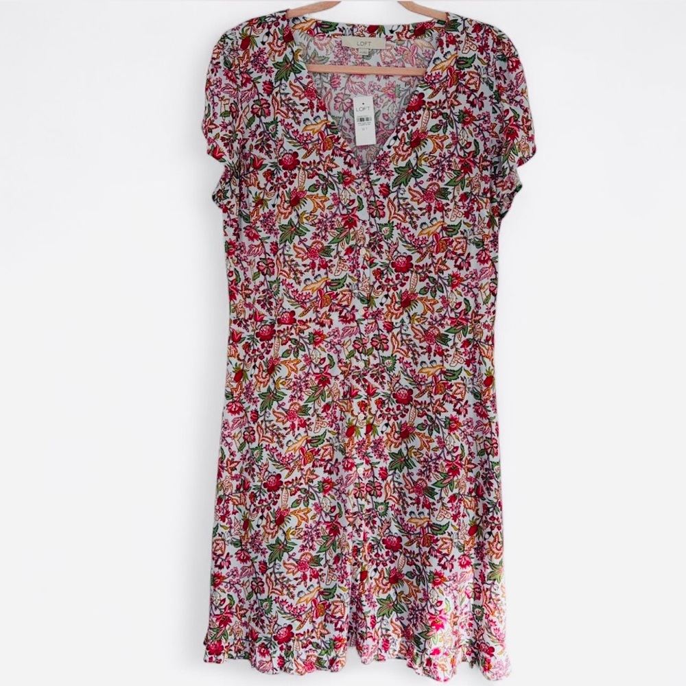 Ann Taylor Loft Vibrant Floral Print Dress.‎